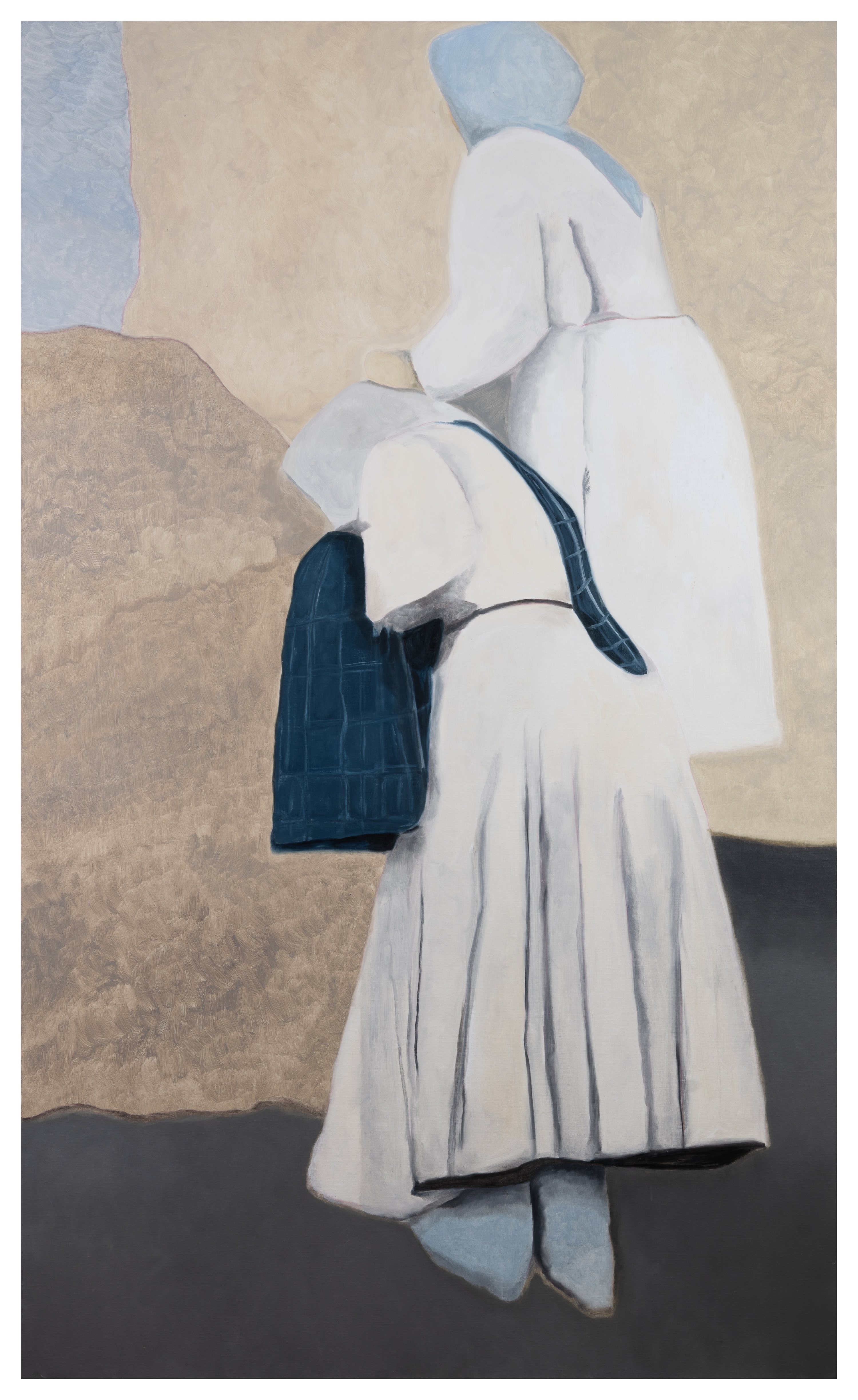 Sébastien Bonin, Les glaneuses, 2025, oil on canvas, 175 x 105 cm